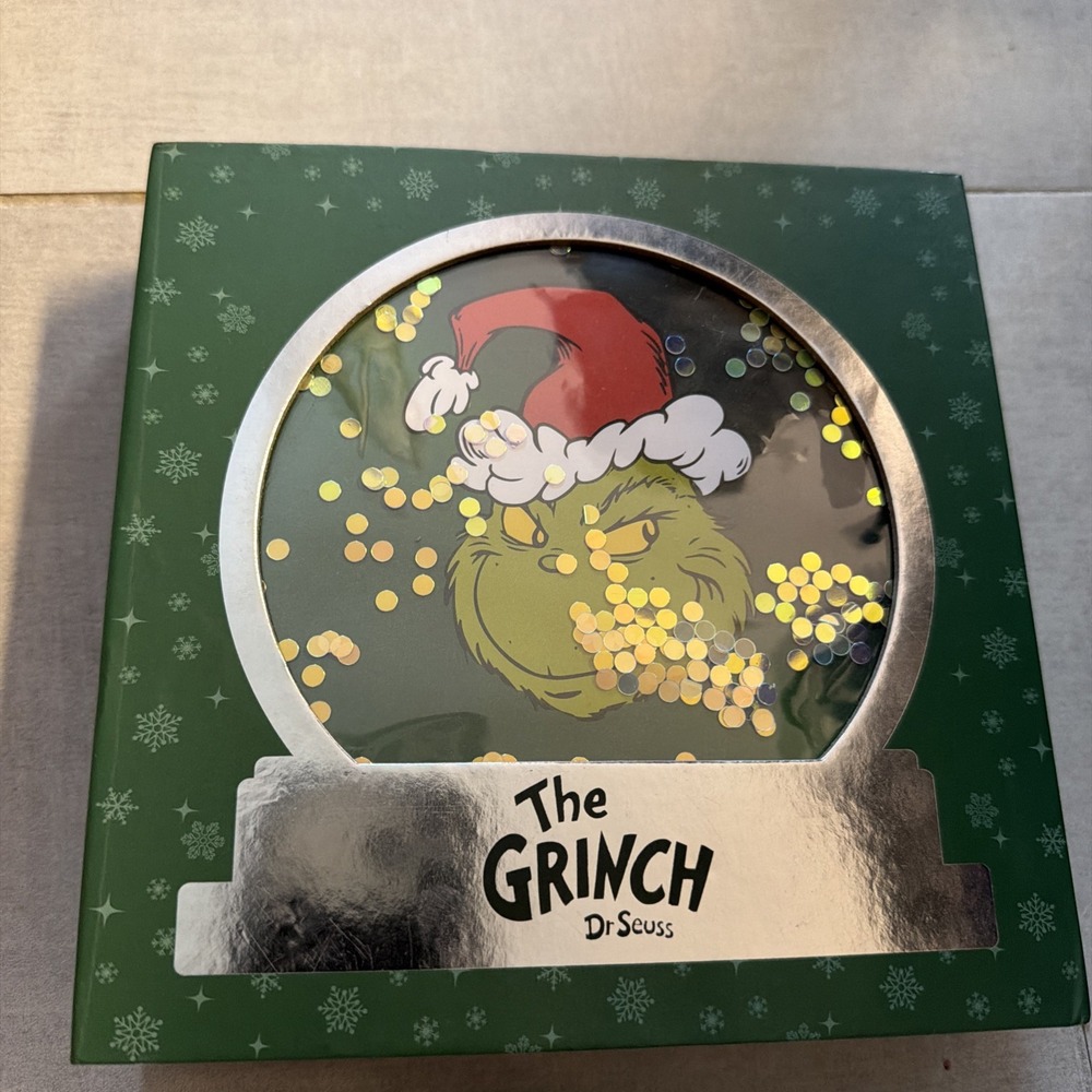New In Snow‎ globe Box-The Grinch & Max Cozy Socks Womens 4-10 2 Pair Crew